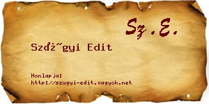 Szügyi Edit névjegykártya